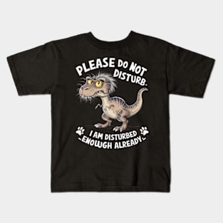 cartoon drawing of a disheveled t-rex (4) Kids T-Shirt